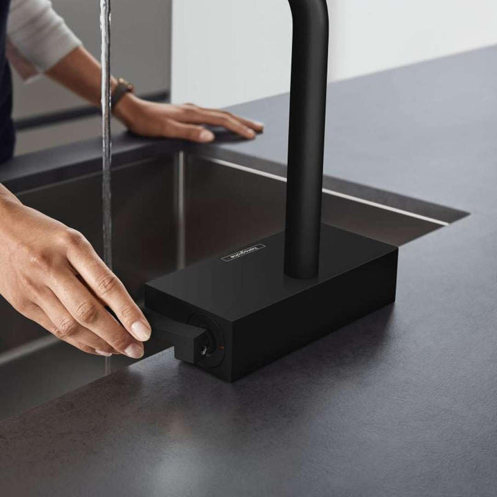 hansgrohe Küchenarmatur Aquno Select M81 (Wasserhahn Küche, Schlauchbox und Abtropfsieb, 360° schwen