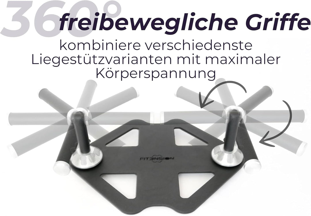 Base – Premium Liegestützgerät aus Metall | Push-Up Board mit 64 Griffpositionen | Ergonomische & be