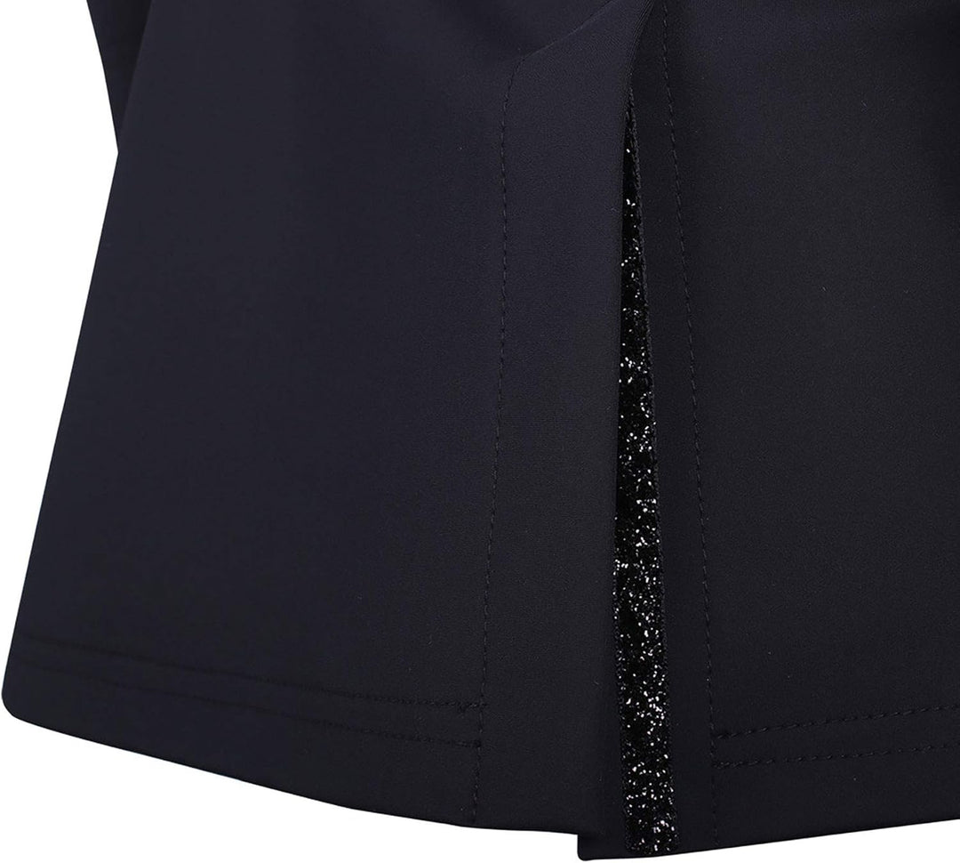 QHP Damen Turniersakko Turnierjacket Juliet Stretchgewebe Glitzerband 44 Schwarz, 44 Schwarz
