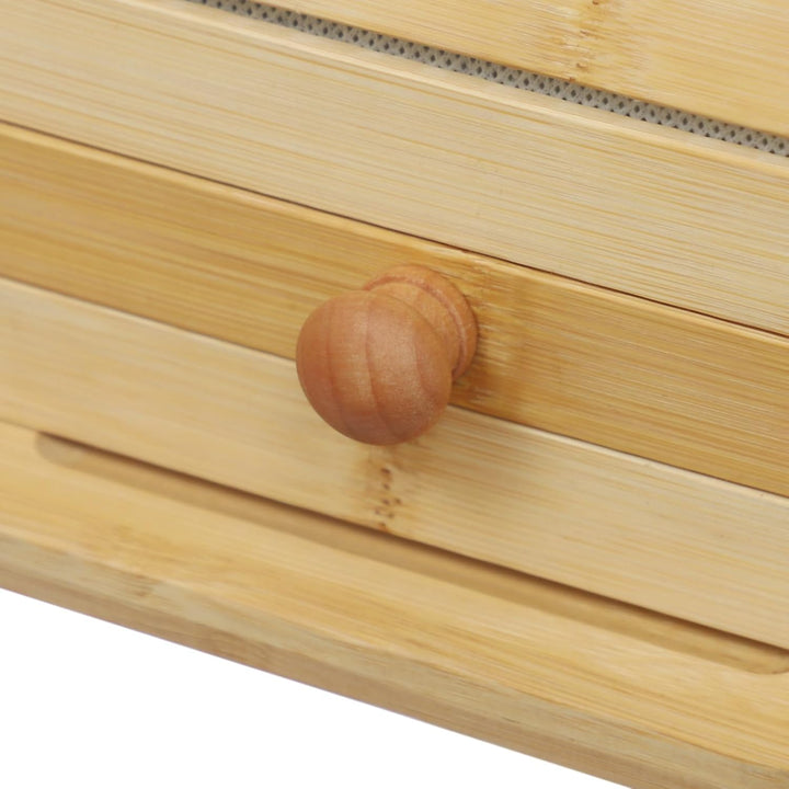 Brotkasten aus Bambusholz, mit Rollverschluss, Holzfarbe, 40,2x27x17,3 cm, Freistehend, Handgefertig