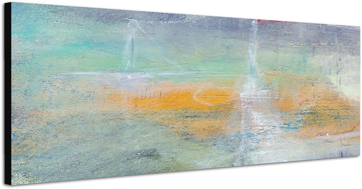 Paul Sinus Art Panoramabild auf Leinwand und Keilrahmen 120x40cm Handmalerei Textur Grunge abstrakt