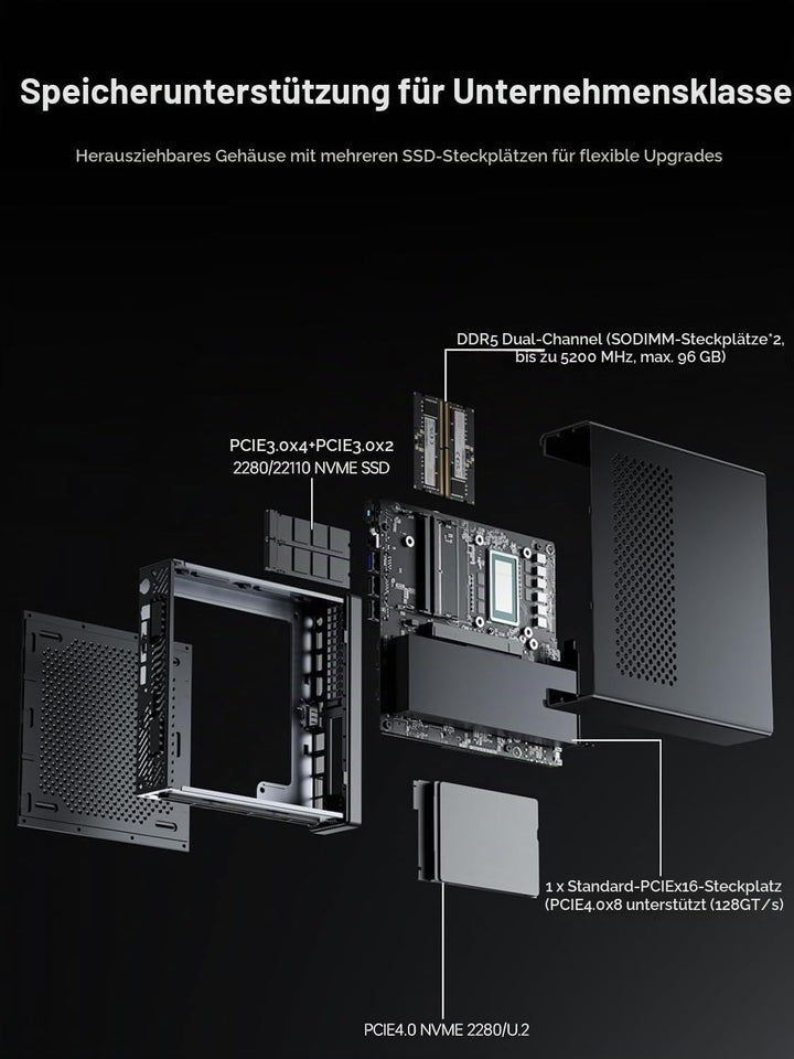 MINIS FORUM MS-01 Mini Workstation, Intel Core i9-13900H (14C/20T, bis zu 5,4GHz), 64GB DDR5, 2TB SS