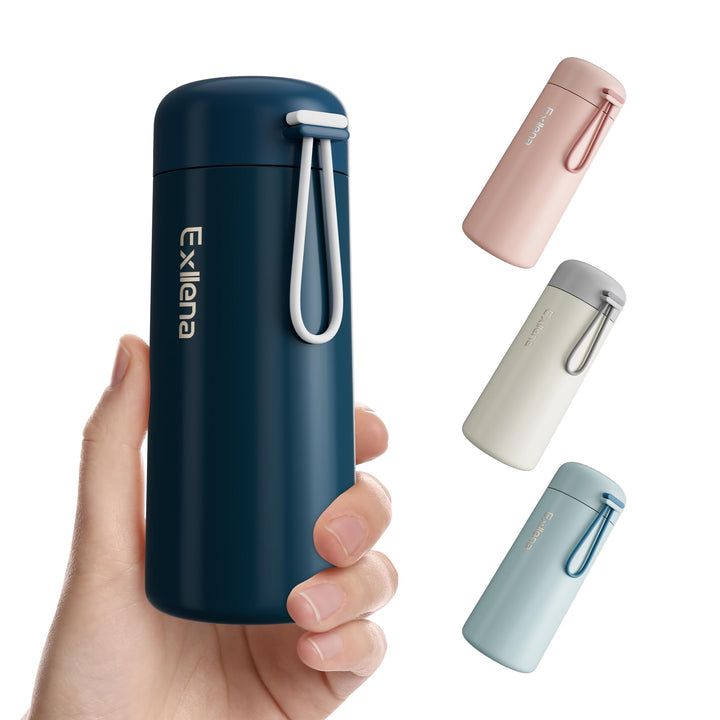 Trinkflasche klein 250ml – Mini-Thermosflasche mit Silikon-Griff, 100% Auslaufsicher, kleine Trinkfl