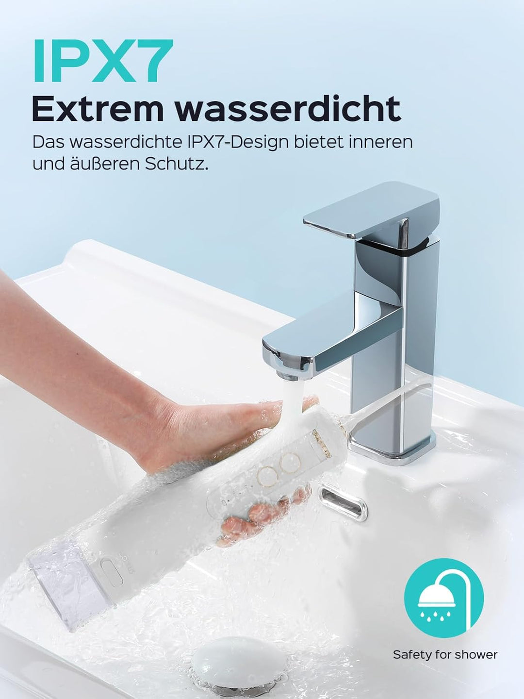 COSLUS Munddusche Kabellos 2025 Upgraded Elektrische Zahnreiniger: 10 Intensitäten & 300ML Wassertan