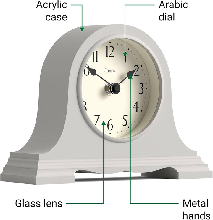 JONES CLOCKS® Speakeasy Kaminsimsuhr - Traditionelles/Klassisches Design - Schlafzimmeruhr - Wohnzim