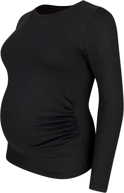 M.M.C. Umstandsshirt 3er Set unifarben Umstandsmode Schwangerschaft Schwangerschaftsshirt, Langarm S