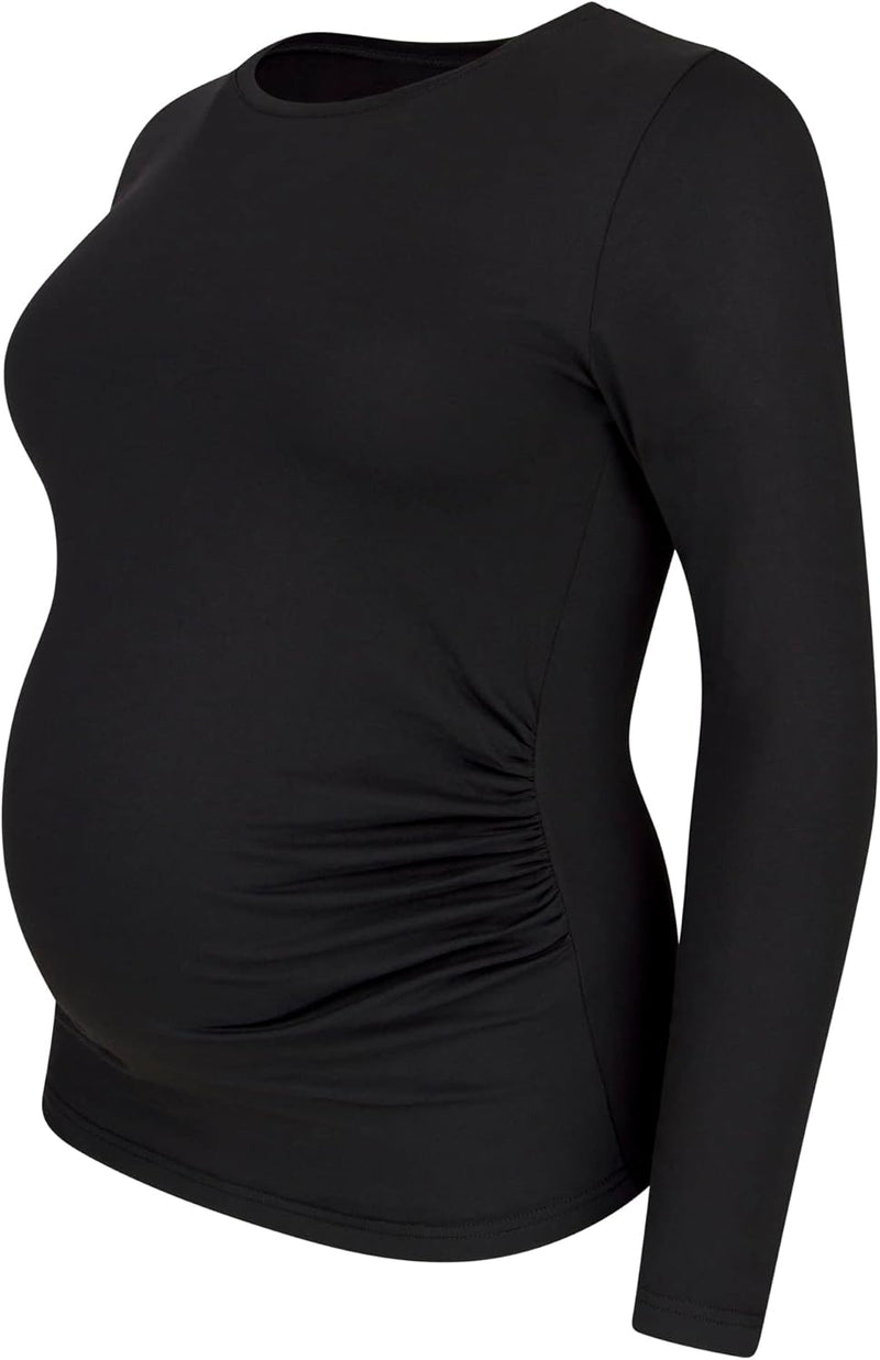 M.M.C. Umstandsshirt 3er Set unifarben Umstandsmode Schwangerschaft Schwangerschaftsshirt, Langarm S
