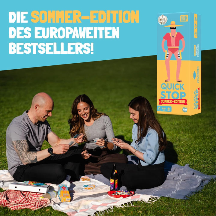 ATM Gaming Quickstop - Das Buchstaben-Duell - Sommer-Edition - Kartenspiel für Jugendliche und Erwac