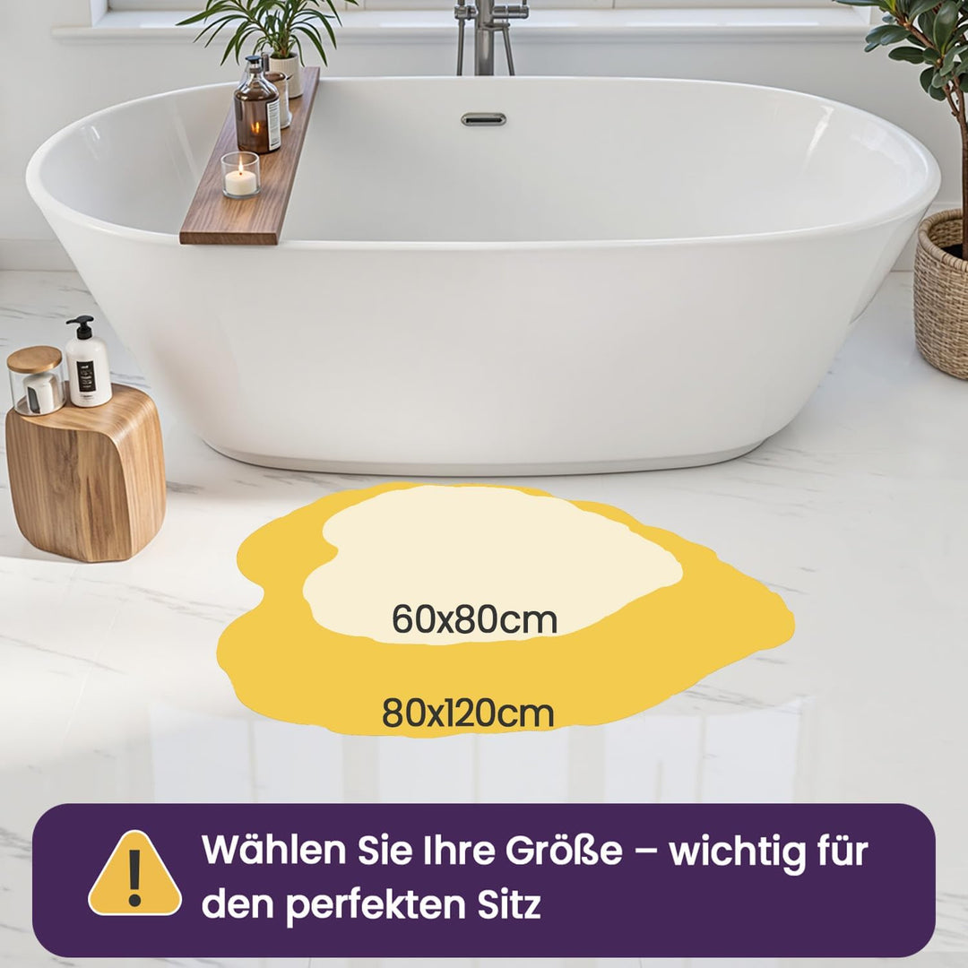 DEXI Badezimmerteppich 80 x 120 cm, Badematte rutschfest Absorbierende mit Monstera Pflanzenmuster,