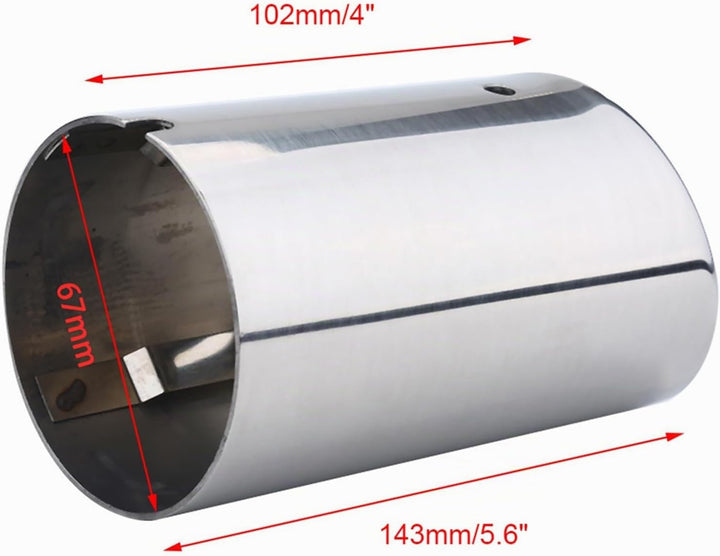 Keenso Auto Auspuffblende, 1 Paar Auto 67mm Edelstahl Auspuff Schalldämpfer Endrohr Endrohrblenden