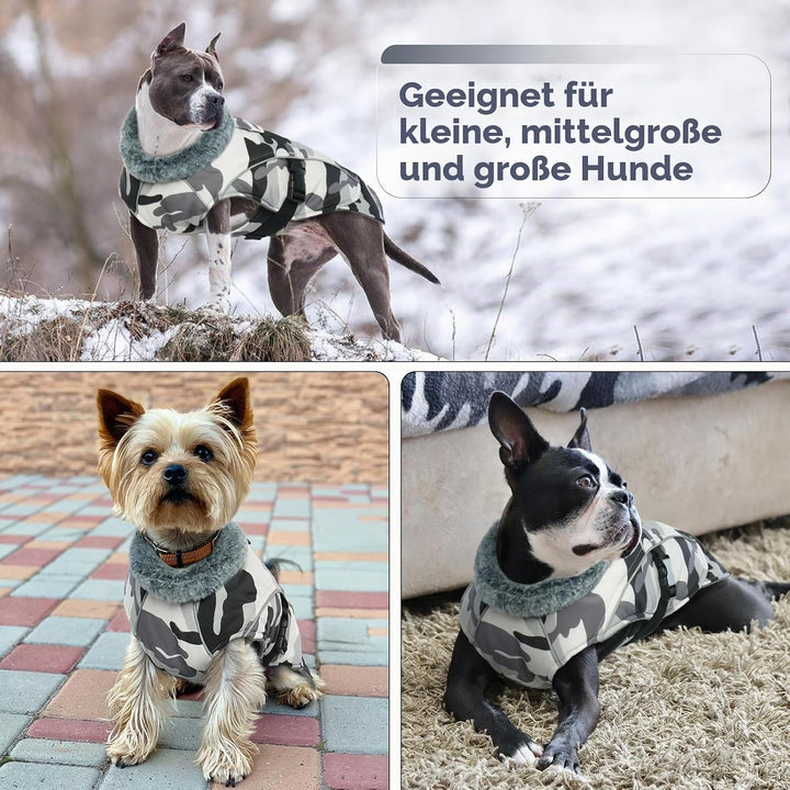 Hundemantel Wasserdicht, Winterjacke Hund Jacke Warm Weste Hundekleidung Winddichte Mantel Fleece Ro