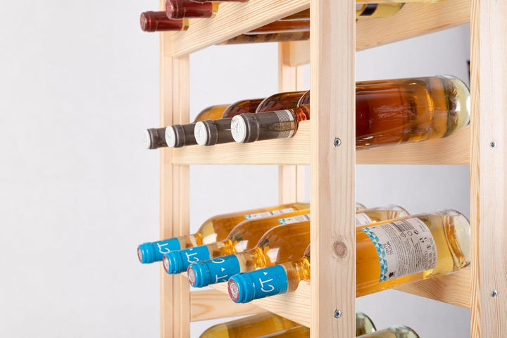 PROREGAL Weinregal PINOTWINE | HxBxT 166x43,4x25cm | 44 Flaschen | Massives Kiefernholz | Natur unbe