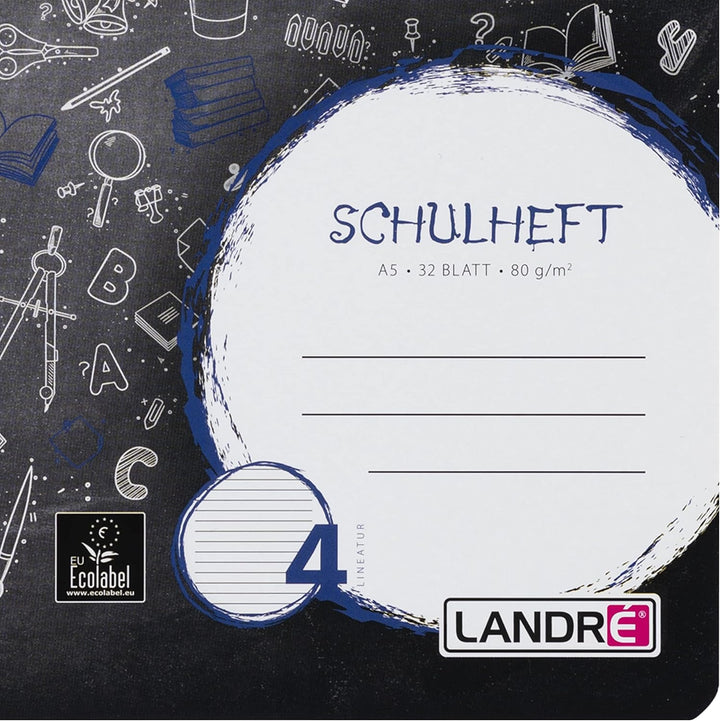 Landré Schulheft A5, 32 Blatt, Lineatur 4, liniert, 10 Stück Lineatur 4 - liniert, Lineatur 4 - lini