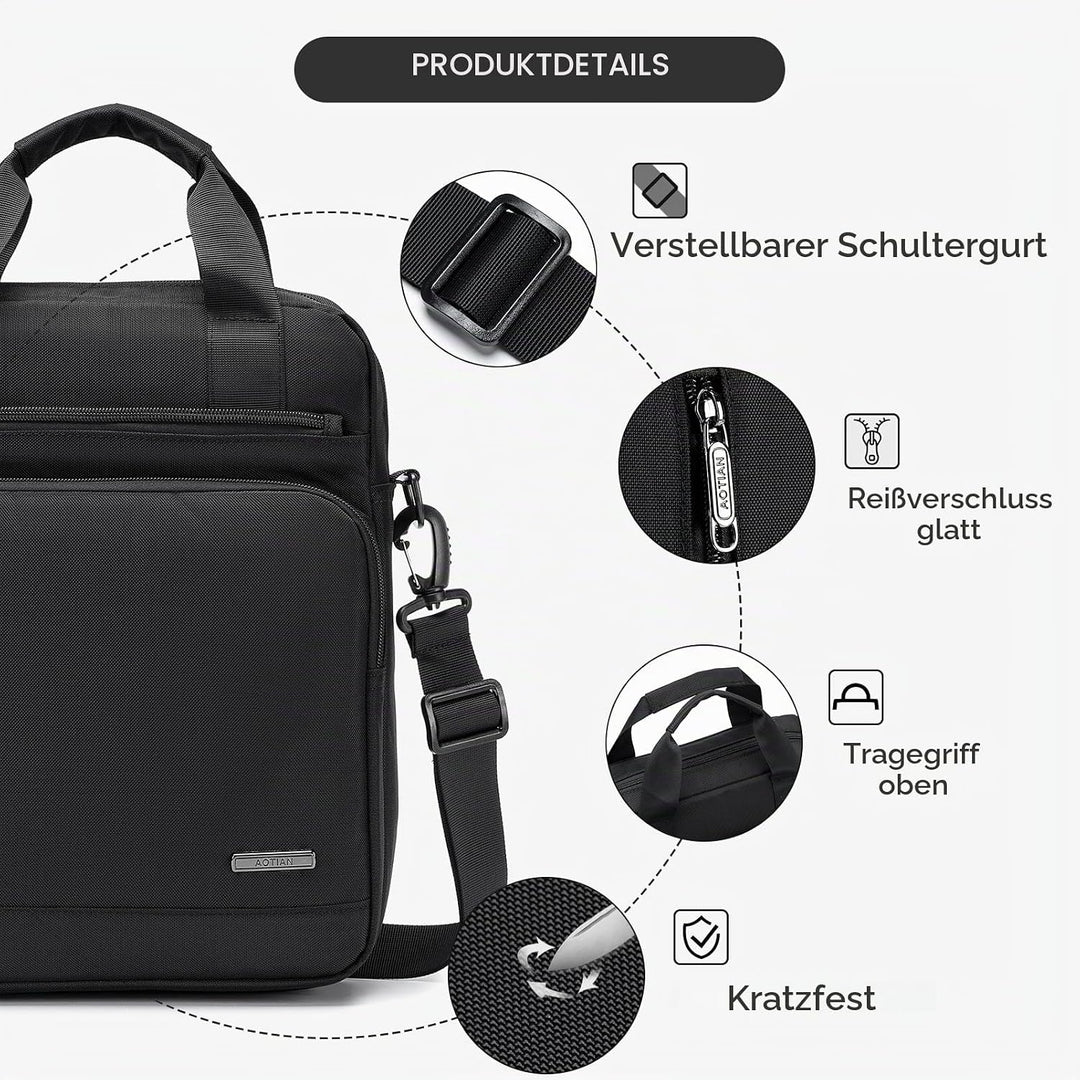 SUCIKORIO® Umhängetasche Herren Leder, Multi-Pocket Schultertasche Klein Wasserdicht Sling Crossbody