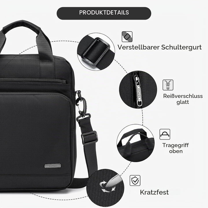 SUCIKORIO® Umhängetasche Herren Leder, Multi-Pocket Schultertasche Klein Wasserdicht Sling Crossbody