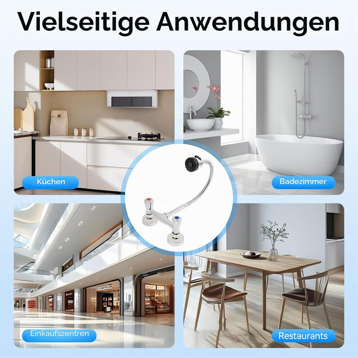 Küche Armatur Wasserhahn Wandmontage 360° Drehbar Mischbatterien Armatur Wandarmatur Spültischarmatu