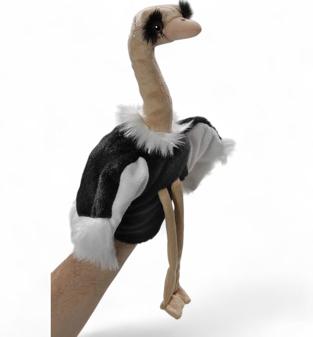 Carl Dick Vogel Strauss Handpuppe, Vogel, Plüschtier, Kuscheltier ca. 40cm hoch, ca. 30cm (nur Körpe
