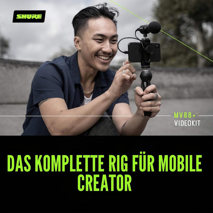 Shure MV88+ iPhone Mikrofon Video Kit - Digitales Stereo-Kondensatormikrofon für iPhone & Android mi