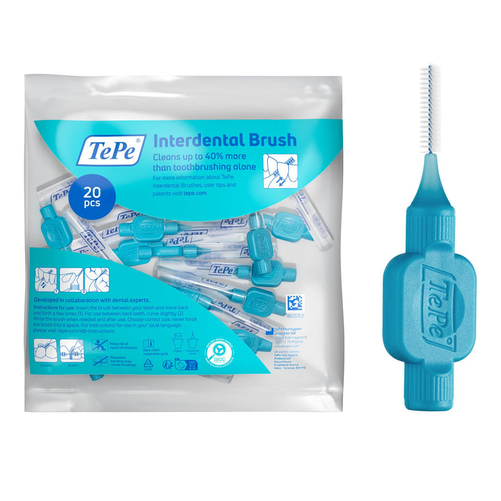 TePe Interdentalbürste, Original, Blau, 0,6 mm/ISO 3, 20 Stk., Plaque-Entfernung, effiziente Reinigu