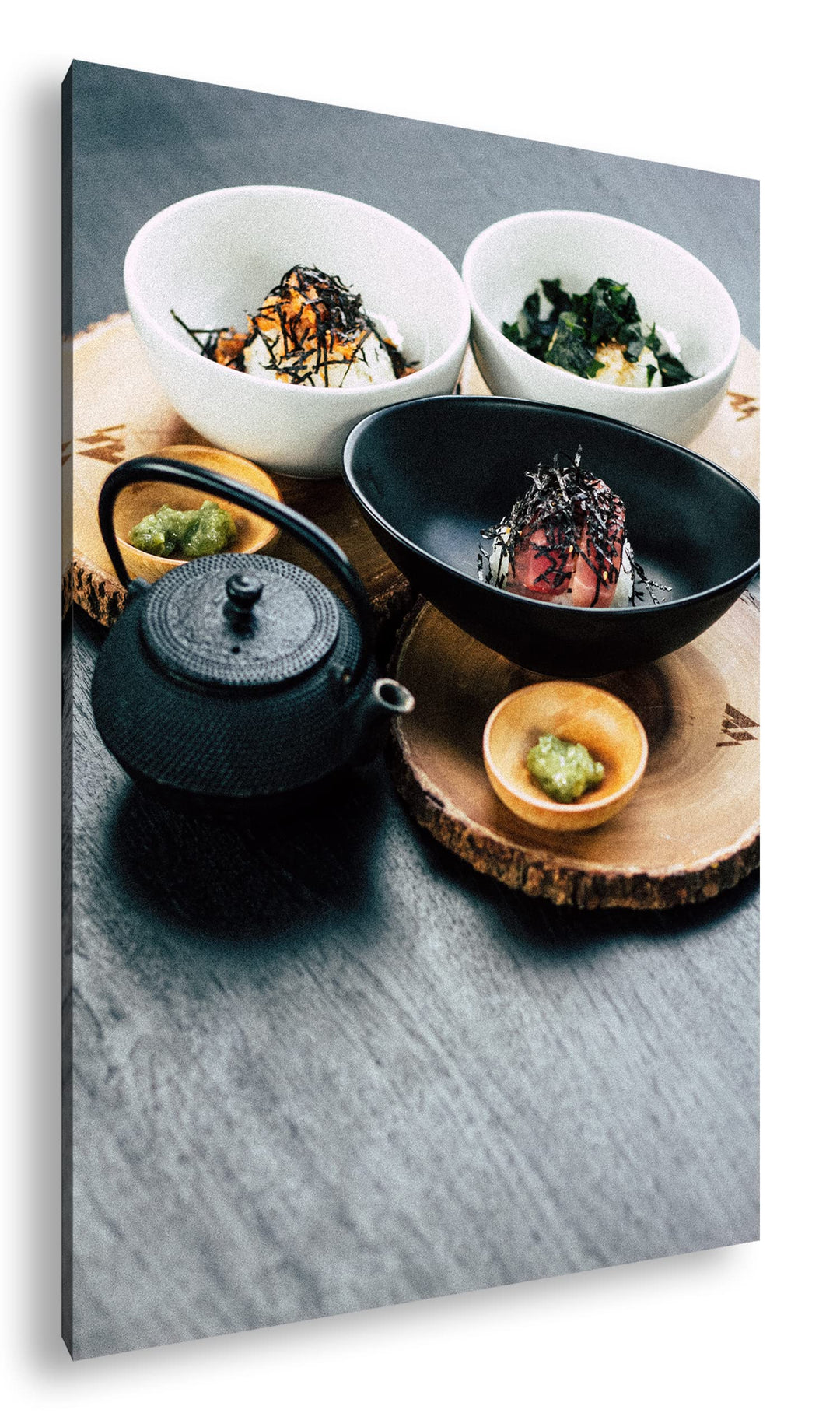 deyoli lecker angerichtetes Sushi Format: 120x80 als Leinwandbild, Motiv fertig gerahmt auf Echtholz