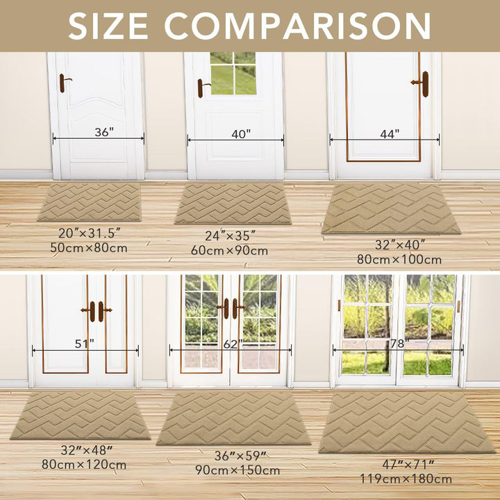 Biscpro Fussmatte Innen Aussen Waschbar eingangsteppich innen Schmutzfangmatte rutschfest,Türmatte I