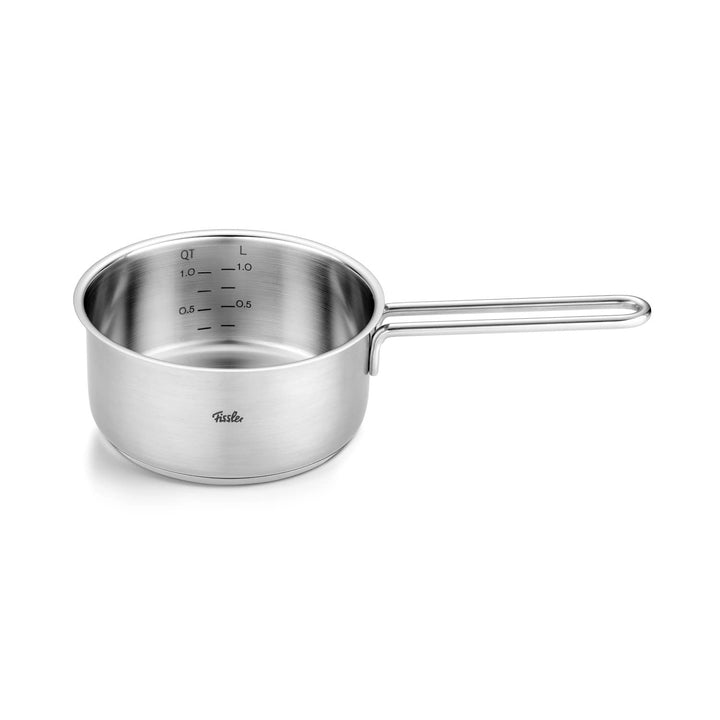 Fissler Pure Collection / Edelstahl-Stielkasserolle (Ø 16 cm, 1,4L) inkl. Schüttrand, Innenskalierun