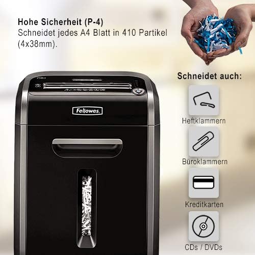 Fellowes 16 Blatt Aktenvernichter, Partikelschnitt (P4) Papierschredder für Büro, Powershred 79Ci, m