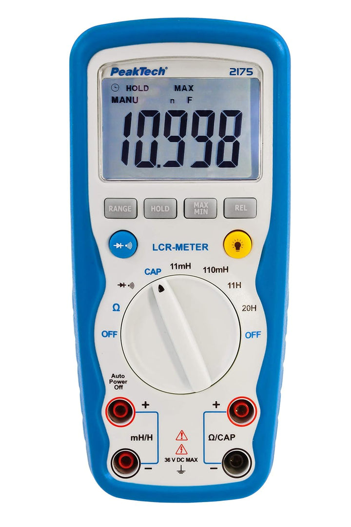PeakTech 2175 – LCR-Meter für Widerstand, Kapazität, Induktivität, Messgerät, 11000 Counts, beleucht