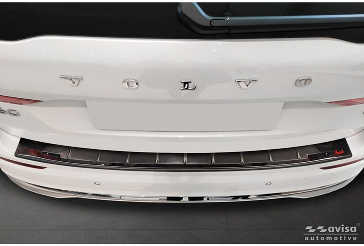 Avisa Schwarz Edelstahl Heckstossstangenschutz kompatibel mit Volvo XC60 II 2017-2021 & Facelift 202