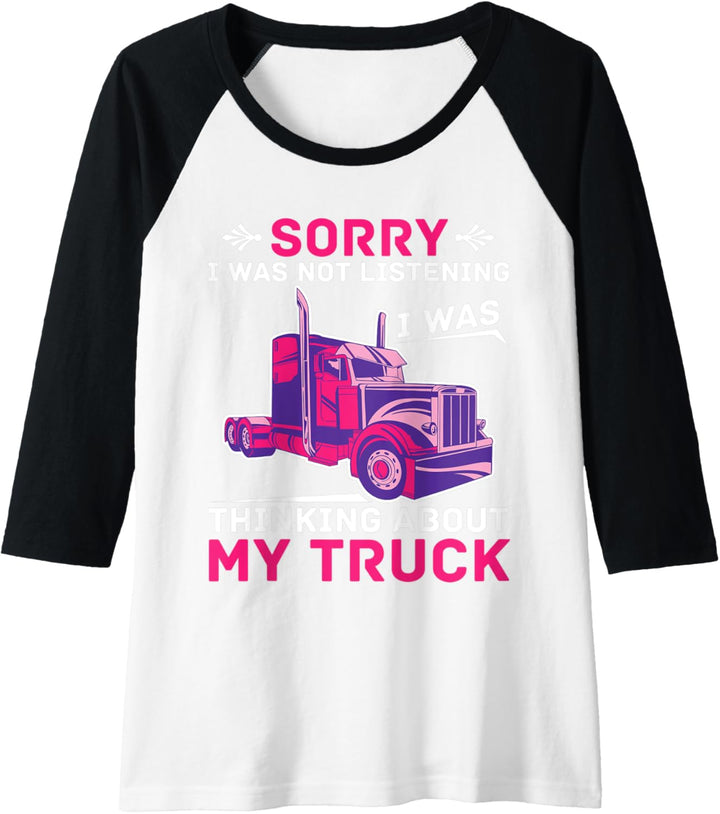 Damen Truckerin Lastwagenfahrerin Brummifahrerin - Lkw Fahrerin Raglan