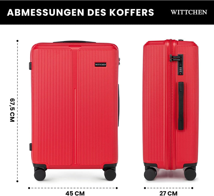 WITTCHEN Stripes Line Mittelgrosser Koffer 67,5 x 45 x 27 cm (L) | Hartschale Reisekoffer ABS, 65 l,