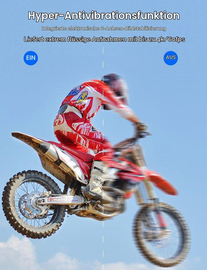 GOOKAM Action Cam 4K 20MP WiFi Actionkamera 40M Unterwasserkamera EIS Sportkamera mit Externe Mikrof