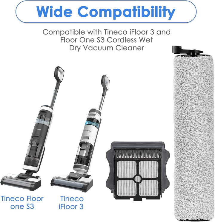 (5 Stück) Ersatz-Bürstenrollen und HEPA-Filter, Kompatibel Mit Tineco Floor One S3/ iFloor 3 Akku-Na