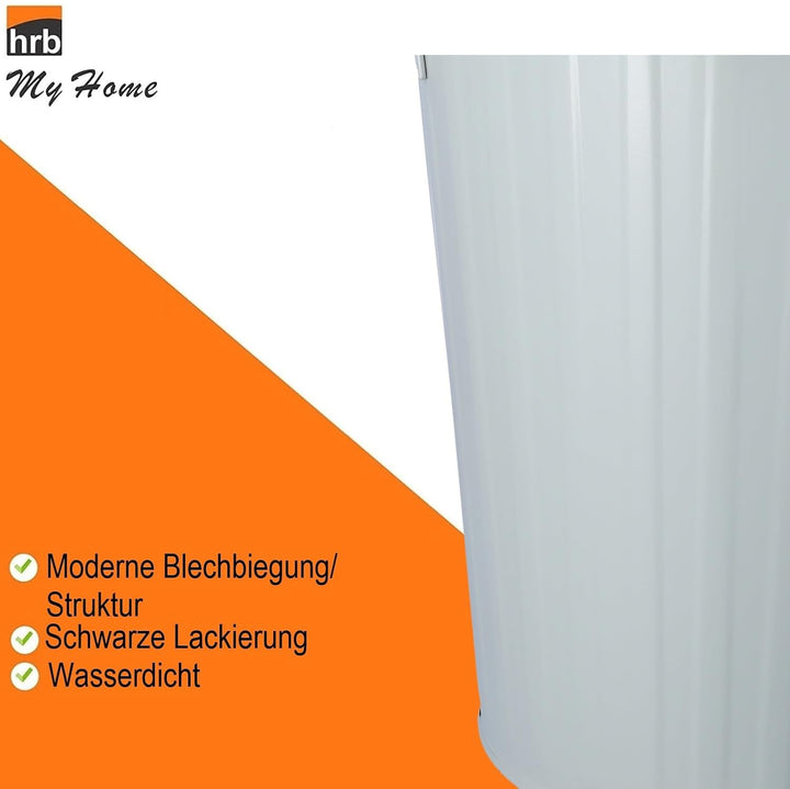 HRB Mülleimer Zink grau, 38 Liter, Vintage Design, sehr stabil mit Deckel- geeignet als Mülleimer Kü