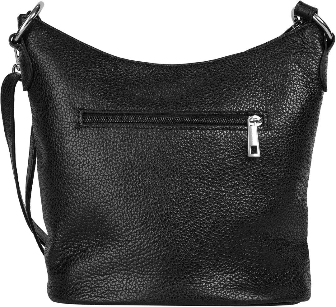 Umhängetasche Echt Leder Damen Made in Italy, Handtasche, Schultertasche, Crossbody Bag aus Leder 02