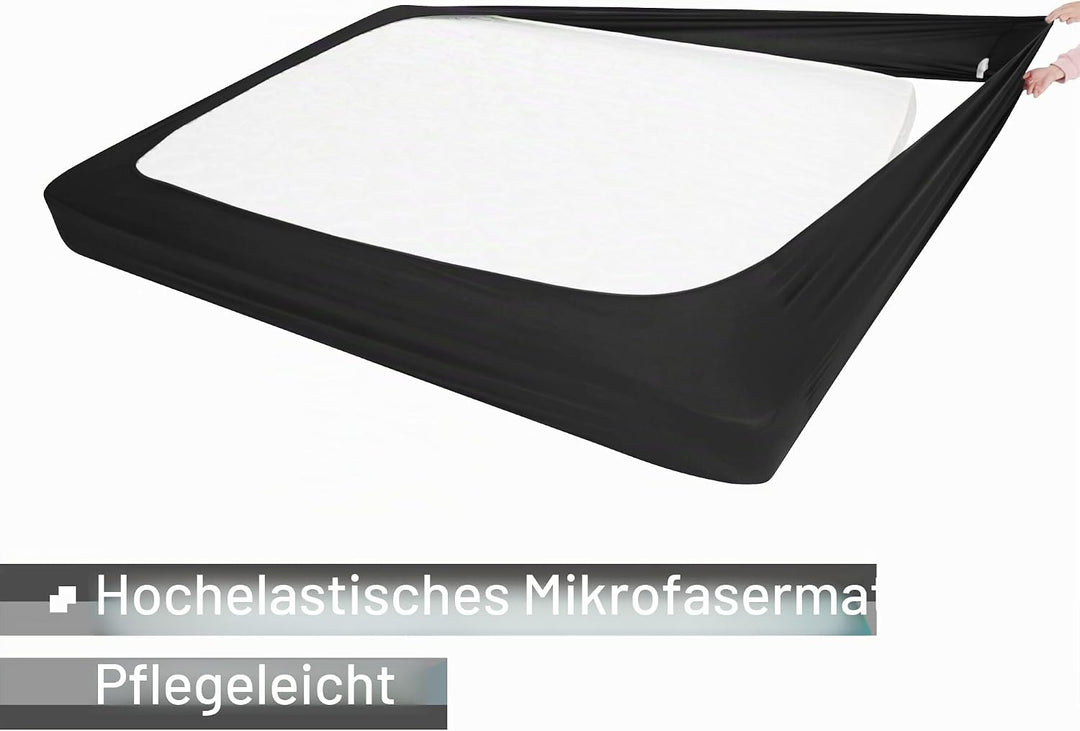 Boxspring-Bezug, Queen-Size-Grösse, Jersey-Strick und dehnbar, 4 Seiten, Bettrock für Hotel und Zuha