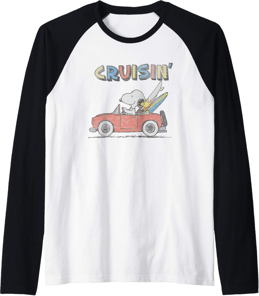 Peanuts Snoopy and Woodstock Cruisin' Raglan