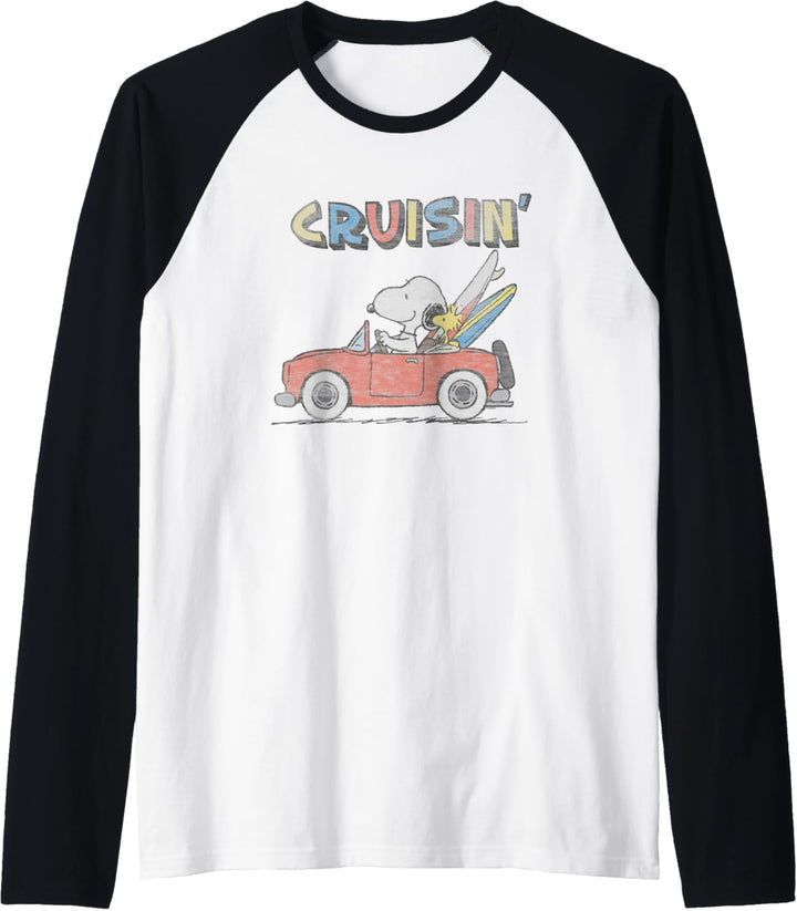 Peanuts Snoopy and Woodstock Cruisin' Raglan