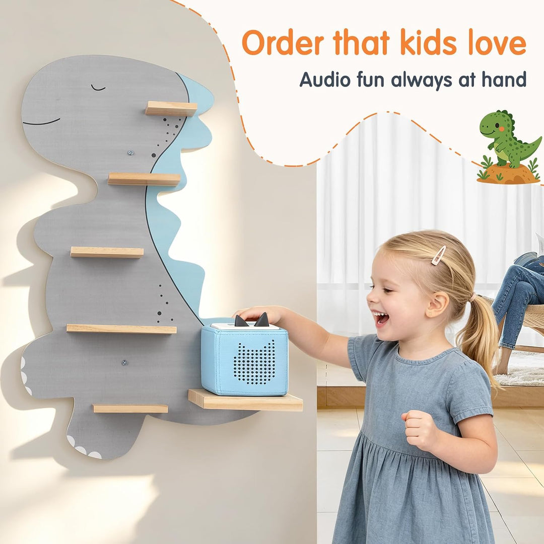 Magnetisch Regal für Tonie, Wand Regal für Toniebox/Tonie Figuren Aufbewahrung für Dino Motiv, Tonie