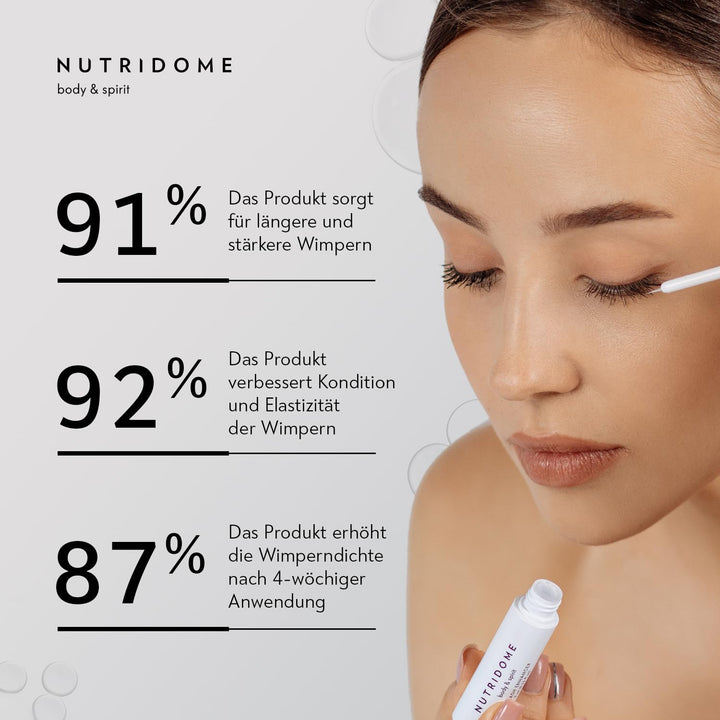 NUTRIDOME Wimpernserum 3ml für ein Starkes und Schneller Wimpernwachstum, Wimpernverlängerung, Wimpe
