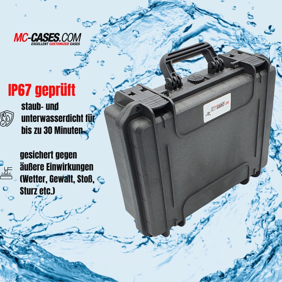 MC-CASES ® Uhrenkoffer Transportkoffer für bis zu 8 Uhren - Reisekoffer - Wasserdicht - Abschliessba