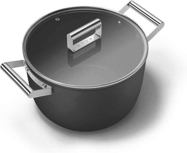 SMEG, Antihaft-Bräter CKFC2611BLM, Durchmesser 26 cm, Seitengriffe aus Edelstahl, für alle Herdarten