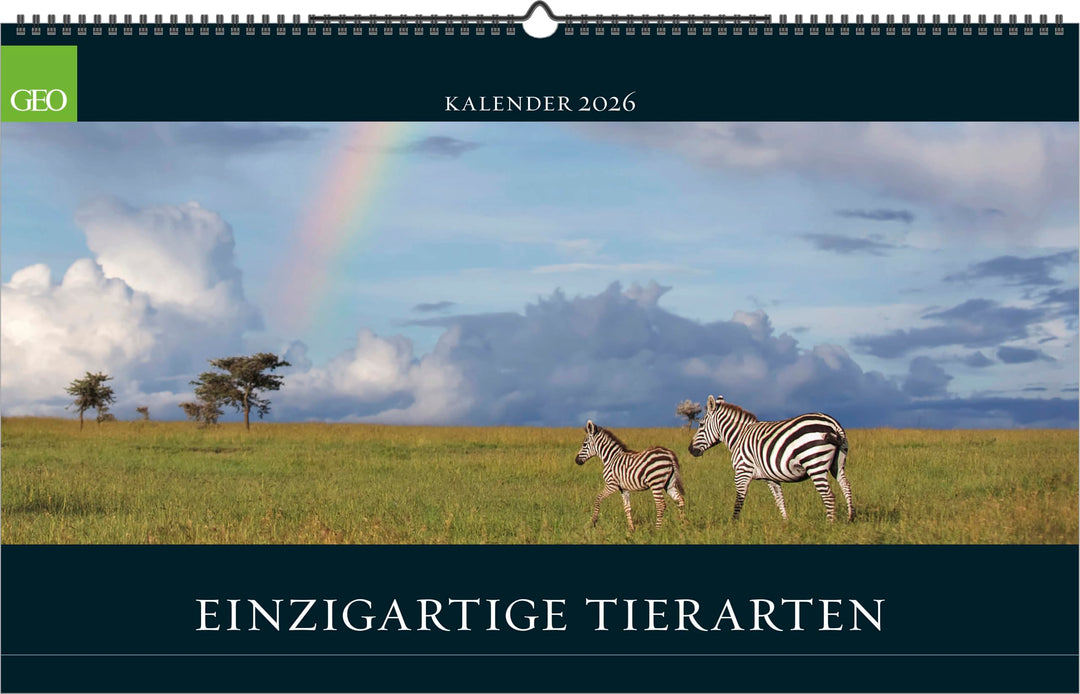 GEO - Einzigartige Tierarten 2026 – Wandkalender 58x36 cm, Poster-Kalender mit 12 Monatsblättern, de