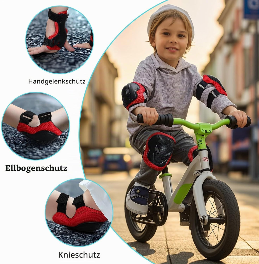 Kinder Knieschoner Ellenbogenschoner und Handgelenkschoner Set, Schützer Set[6pcs] für Kinder Kniesc
