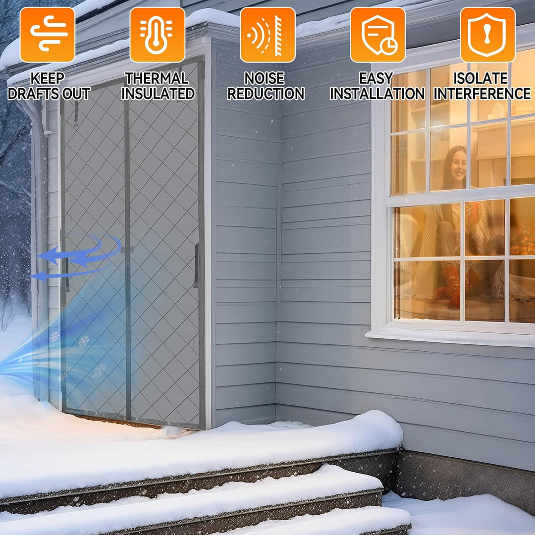 Magnetischer thermisch isolierter Türvorhang, verdickt, 210D Oxford, winddicht, thermische Türabdeck