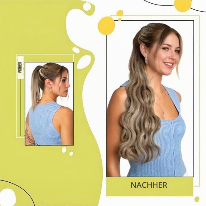 RUNATURE Echthaar Zopf Echte Haare Ponytail Extensions Echthaar Haar Pferdeschwanz Extensions Echtha