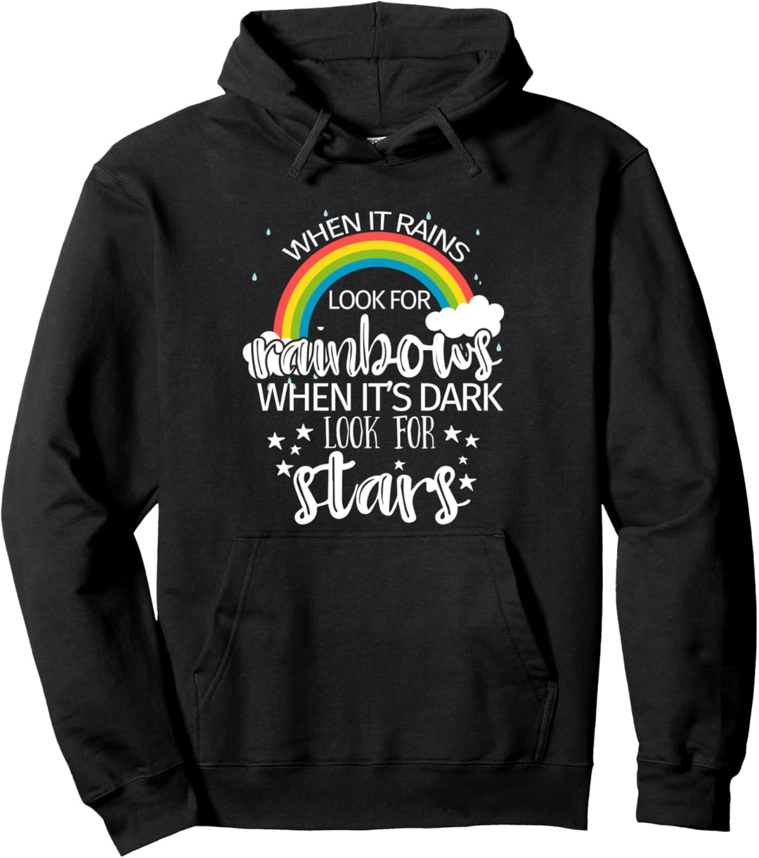 Wenn es regnet, suche nach Regenbögen Freundlichkeit Pullover Hoodie