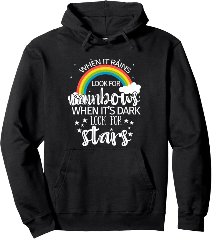Wenn es regnet, suche nach Regenbögen Freundlichkeit Pullover Hoodie