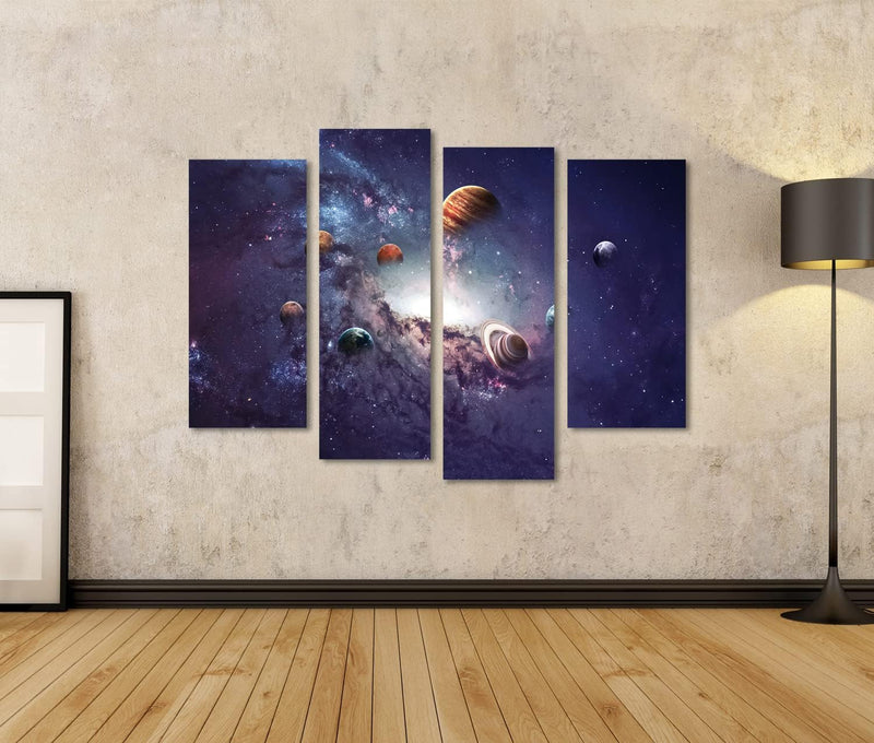 Bild auf Leinwand Planeten des Sonnensystems Wandbild Poster Kunstdruck Bilder Format: 130x80cm - 4