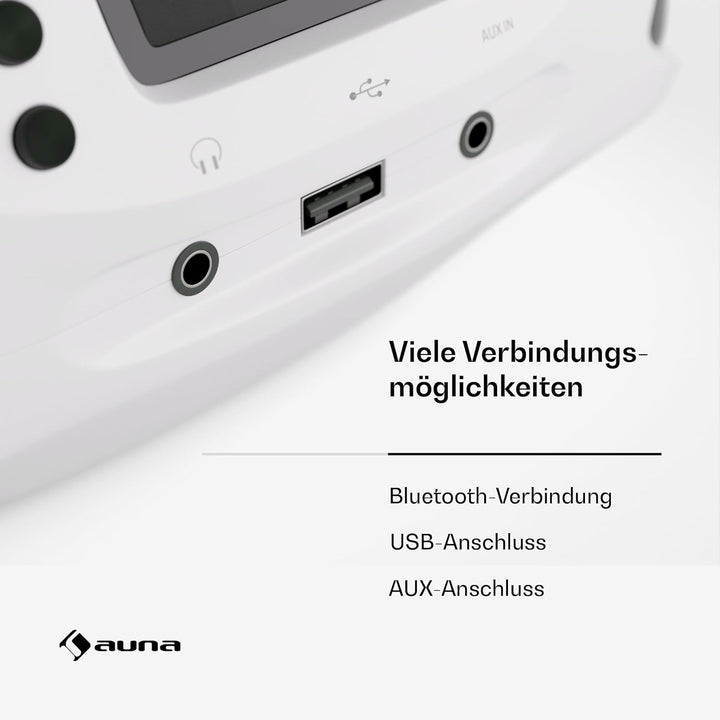 auna Roadie Smart CD-Player Bluetooth – Tragbare Boombox Mit Dab+/Fm/Internet-Radio, CD/Mp3-Player,